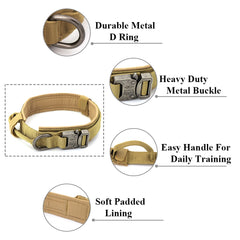 Tactical Nylon Dog Collar for Large Breeds