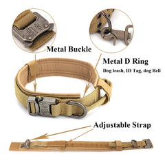 Tactical Nylon Dog Collar for Large Breeds