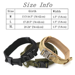 Tactical Nylon Dog Collar for Large Breeds